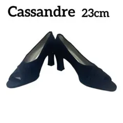 cassandre 黒 オープントゥパンプス 35(22.5cm〜23cm）