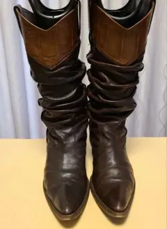 本革　ウエスタン　ブーツ　ダークブラウン　23㎝