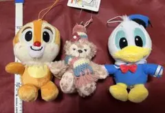 【ディズニーフレンズ】シェリーメイ&デール&ドナルド　ぬいぐるみストラップ