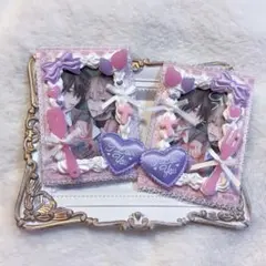 トレカケース ホイップデコ 量産型 いちご リボン ピンク 紫 ゆめかわ♡ ペア