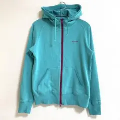 コロンビア ロゴ フルジップ パーカー M レディース 緑 グリーン フリル風