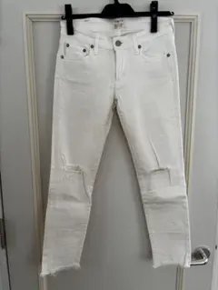 Ungrid 【アングリッド】ホワイト スキニーデニム　25インチ　ダメージ加工