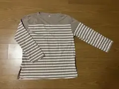 【匿名配送】　厚手　UNIQLOストライプ長袖Tシャツ XL