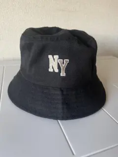 NYロゴ刺繍 バケットハット 黒