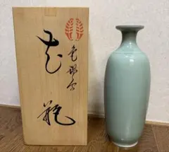 ⭐️【極美品】 九谷 弘之作 青白マット釉 花入れ 共箱・胴箱付 陶器