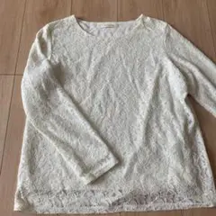 chocol raffine モカ色 レース長袖トップス