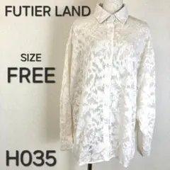 FUTIER LAND フューティアランド シアーブラウス 長袖 花柄 H035