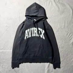 【Y8159】.AVIREX パーカー　フーディー　サイズL ネイビー