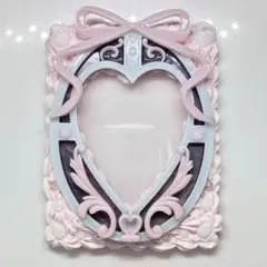 【No.262】ホイップデコトレカケース　コンパクトハート　黒白ピンク　即購入可
