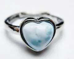 【8月末まで値引き-2000】高品質 ラリマー ハートリング S925 調整可 8月末まで値引き-2000】高品質 ラリマー ハートリング S925 調整