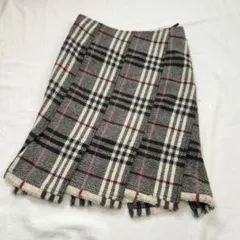 BURBERRY LONDON バーバリーロンドン フリンジスカート ウール L
