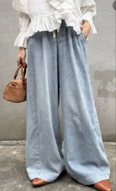 CIAOPANIC TYPY スタイルアップ柔らかワイドイージーパンツ/デニム