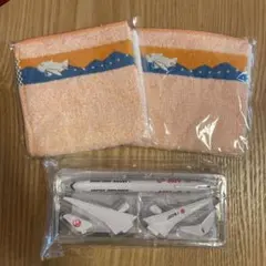 【新品未開封】JAL オリジナル今治ミニタオル 2枚セットと飛行機模型