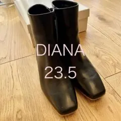 DIANA スクエアトゥ ショートブーツ ブラック 23.0-23.5 本革