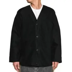 CALEE キャリー　モールスキンオーバーサイズカーディガン /ブラック　L