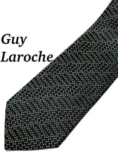 2本目半額 極美品 Guy Laroche グリーン ドットネクタイ シルク
