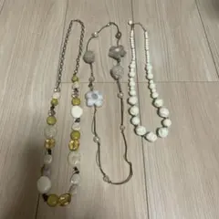 レトロネックレスセット イエロー ホワイト　3本セット！　値下げ中❗️