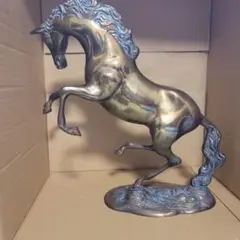 金属　跳ね馬　置物　40cm　3.85キロ