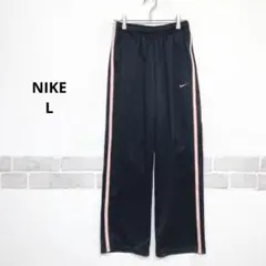 NIKE DRI-FIT ジャージ パンツ ピンクライン L 黒 日本製L098のサムネイル