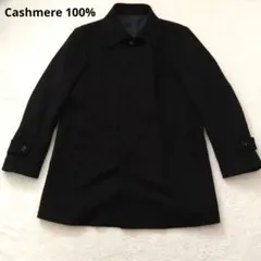 ステンカラーコート ブラック シンプル 秋冬 高級 カシミヤ100%