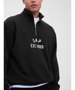 GAP スウェットカットソー ブラック / S ハーフジップのサムネイル