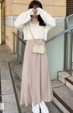GRL グレイル シャギーニットトップス×キャミワンピースセットアップ