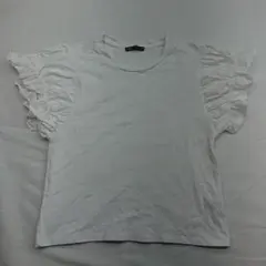 ★ ZARA フリルスリーブTシャツ ホワイト系