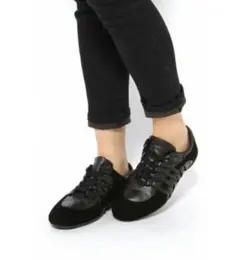 新品　BLOCH ブロック　レザースニーカー　21.5 黒　ダンス　レースアップ