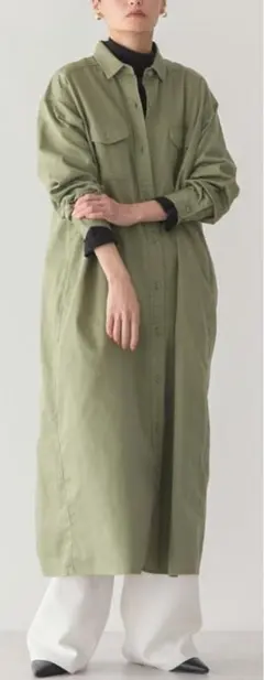 AMERICAN HOLIC Wポケットシャツワンピース カーキ