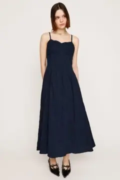 SLY FRONT GATHER CAMI ワンピース ネイビー