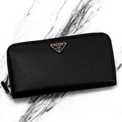 極美品 プラダ サフィアーノ 長財布 小銭入れ コイン カード コンパクト 黒色