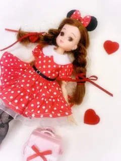 リカちゃんドール 赤い水玉ドレス