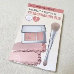 VDL 티크 스테인 블러셔 & 하이라이터 듀오 18 피치 컵 케이크