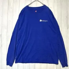 ヘインズ メンズ 長袖 Tシャツ ロンT 無地 シンプル XL ブルー 春秋のサムネイル