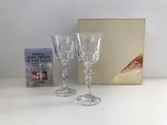 【新品未使用2客】ボヘミアグラス　ペアワイングラス　クリスタル　チェコ製
