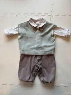 【値下げ】petit main ミントグリーン ベビーベスト70