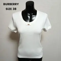 BURBERRY バーバリーホワイト クルーネック 半袖Tシャツ M