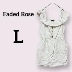 Faded Rose 【L】トップス オフショルダー ホワイト しろ かわいい
