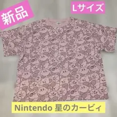 新品！Nintendo 星のカービィ半袖シャツLサイズ　総柄シャツのサムネイル