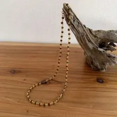 緑と赤のビーズネックレス 約50cm