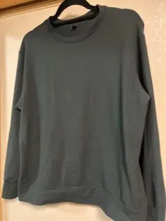 値下げソフトニットフリースクルーネックT グリーン L