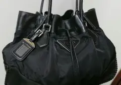 【希少品】PRADA三角ロゴ 大きめトートバッグ