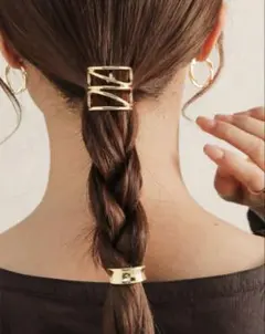【2個セット】　ゴールド　ヘアクリップ　ヘアカフ　かわいい