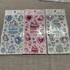 サンリオ　キラキラジュエルシール　3枚セット　新品　正規品　キティ　ウサハナ
