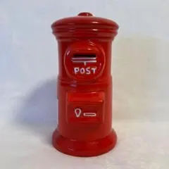 赤い郵便ポスト型貯金箱 陶器製 インテリア置物