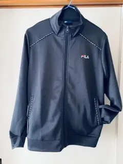 FILA ブラック ジップアップジャージ　メッシュ　丈幅47センチ　Mサイズのサムネイル