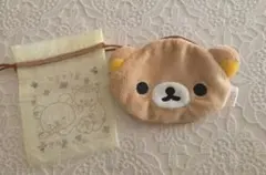 リラックマ フェイスポーチ ブラウン コインケース 小物入れ