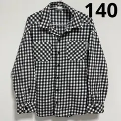 BREEZE チェック柄 長袖シャツ ブラウス　男の子140サイズ　黒