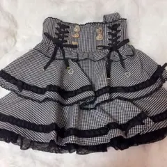 LIZLISA リズリサ スカート 千鳥柄 サスペンダー付き