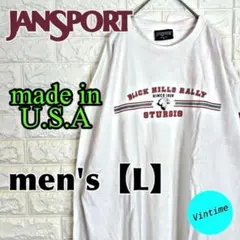 V892 USA製【JANSPORT】プリントロングスリーブ【メンズL】ホワイトのサムネイル